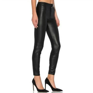 Mother Pants Womens Small Black High Waist Seamless Looker Faux Leather Legging